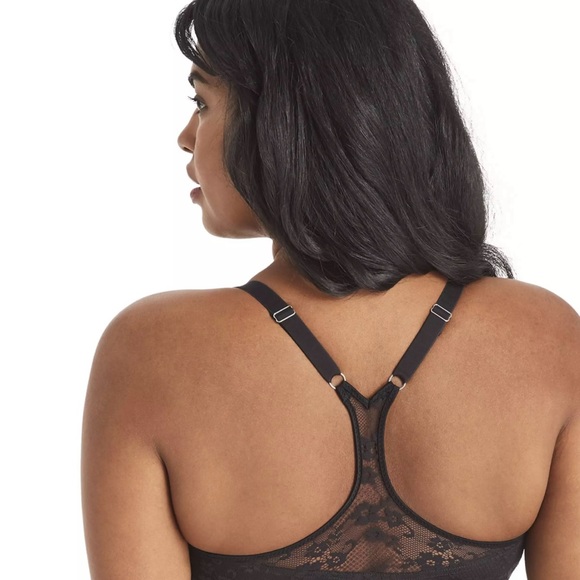 MAIDENFORM sz 40C Bra Racerback Front Closure Lace Light Padded Underwire Black - Picture 2 of 7
